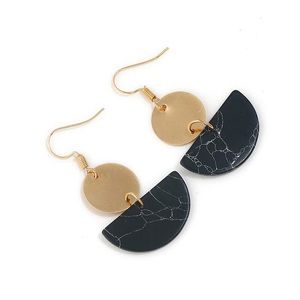 Chic Soul Half Stone Earrings
